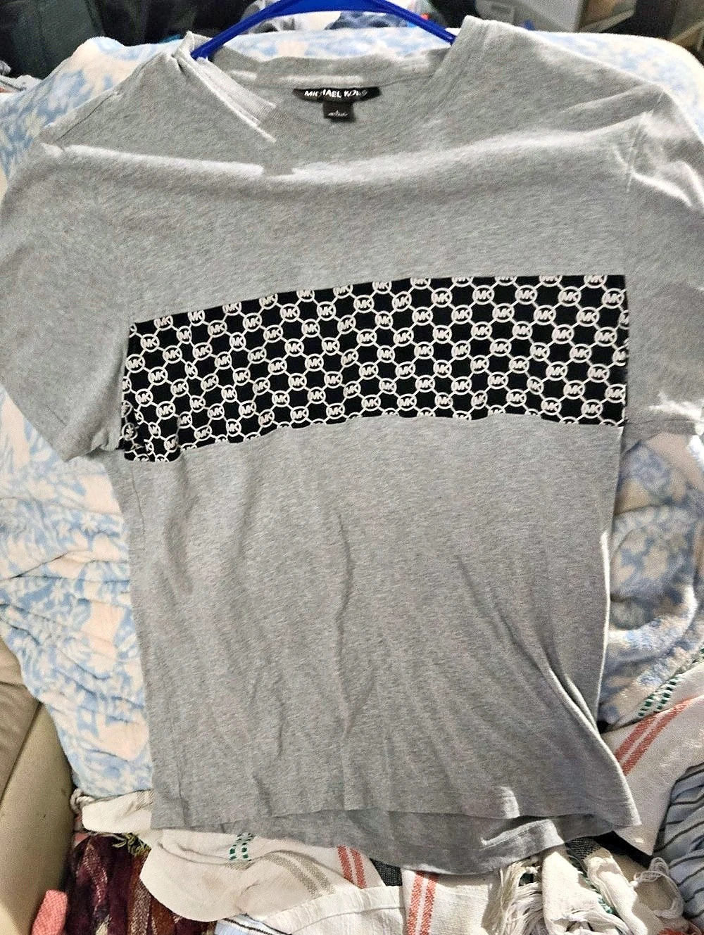 Michael Kors Logo Panel Short Sleeve Tee Size Large